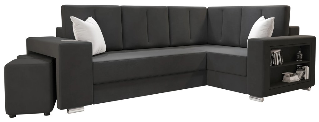 Rohová sedacia súprava Lush (sivá) (P). Akcia -20%. Vlastná spoľahlivá doprava až k Vám domov. 1062067