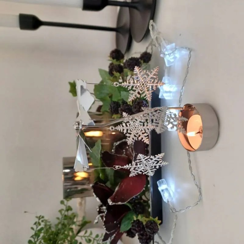 DECOLED Anjelský prsteň, 8 x 13 cm, snehové vločky, striebro