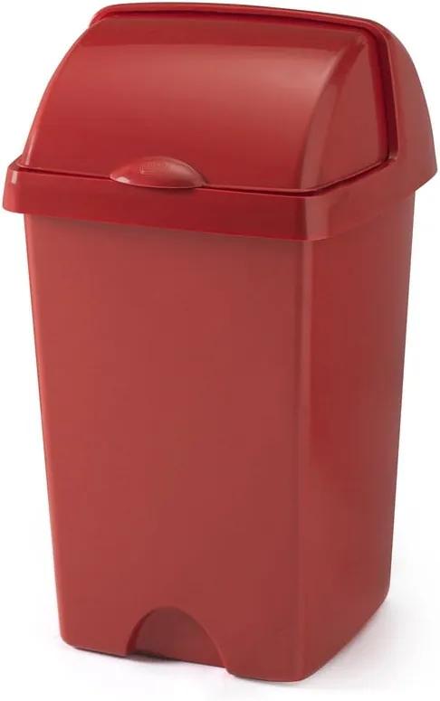 Väčší červený odpadkový kôš Addis Roll Top, 31 x 30 x 52,5 cm
