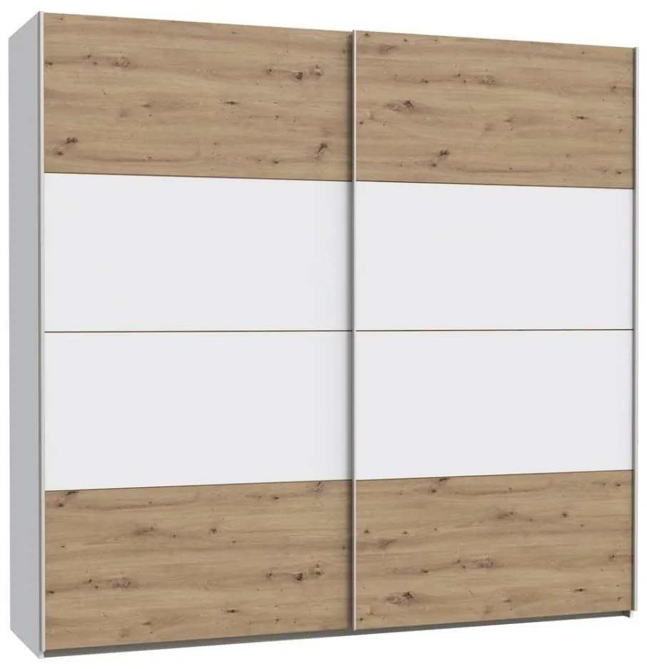 Šatníková skriňa KARO 220x210 cm biela/dub artisan