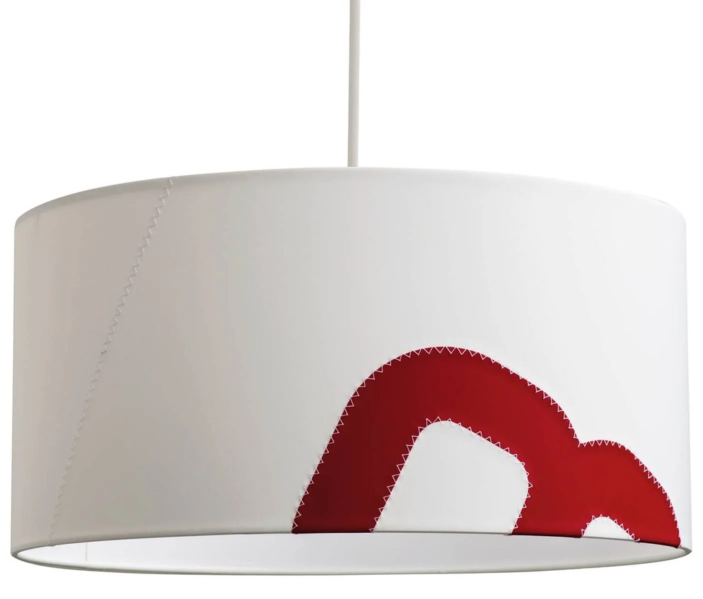 Závesná lampa Heimathafen 45 cm biela/červená