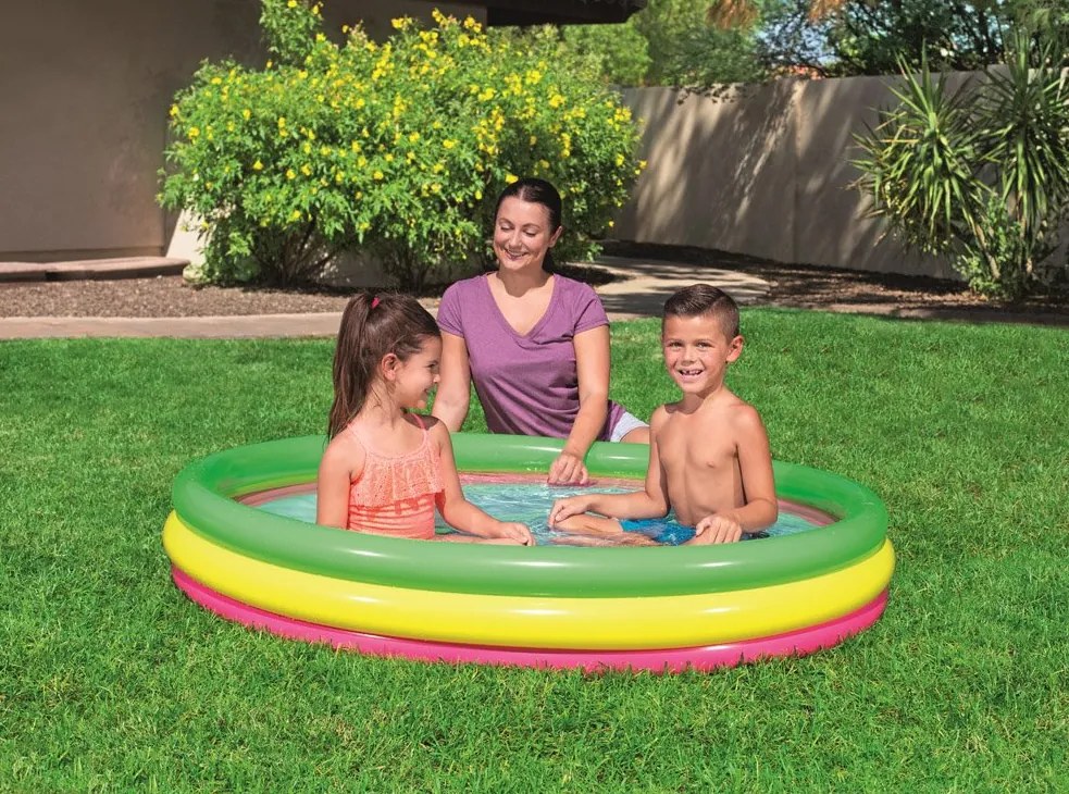 Bestway Detský nafukovací bazén troj-farebný 152cm x 30cm 51103