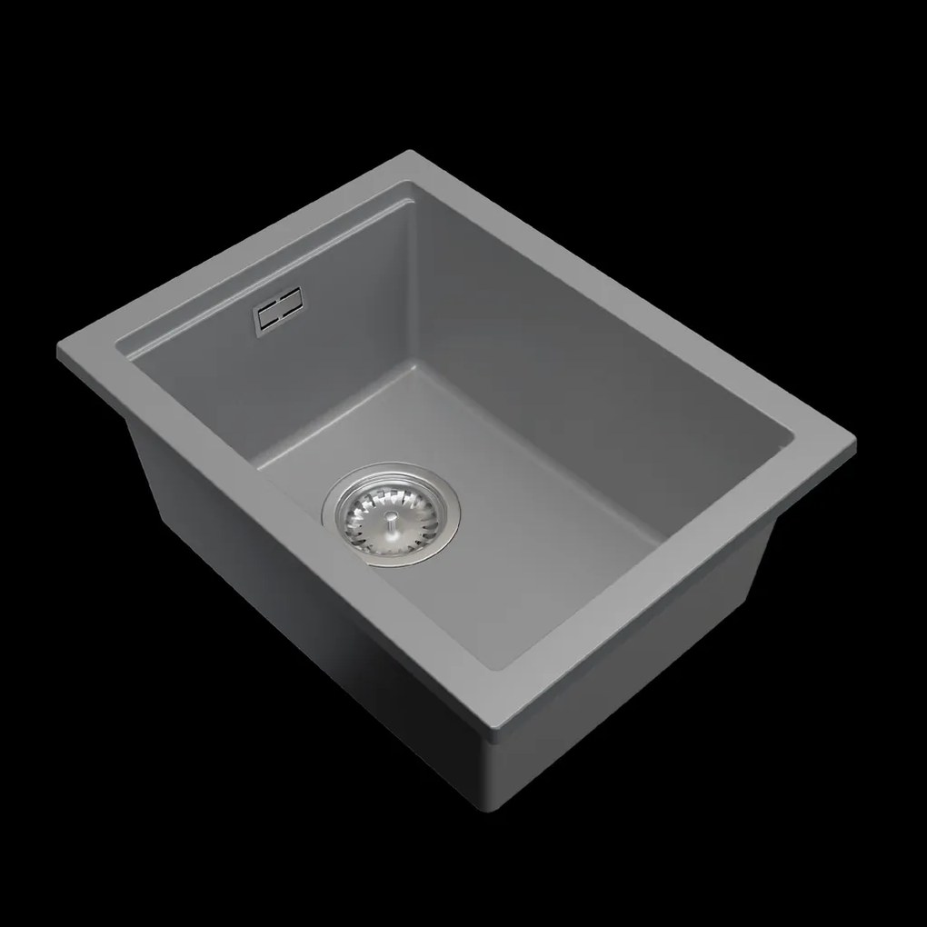 Gamma Decor 3850, 1-komorový granitový drez 380x500x207 mm, šedá, GMA-ZLE000163