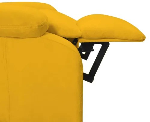 vidaXL Sklápacie kreslo žlté zamatové-