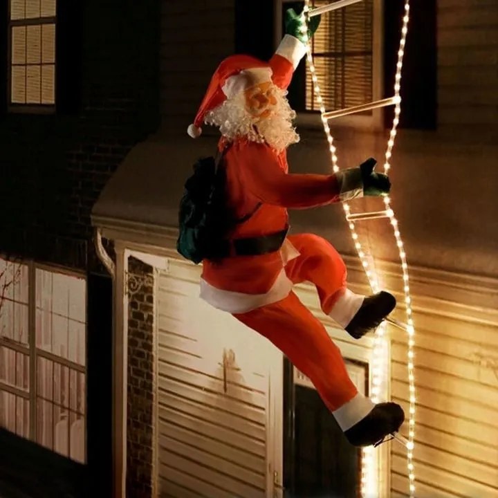 Tutumi Tutumi, LED vianočný Santa Claus na rebríku 240cm XXL 391123A, červená-biela, CHR-03620