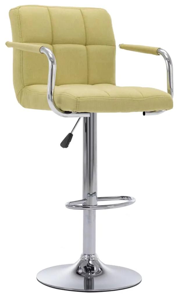 vidaXL Barová stolička zelená látková