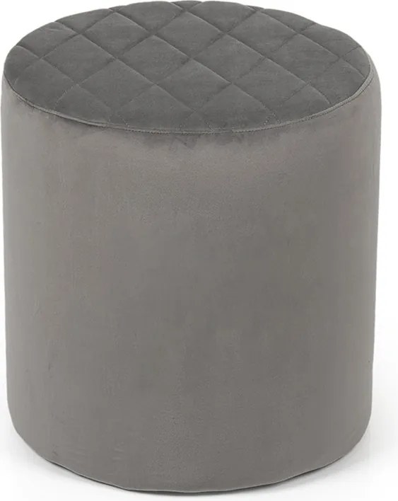 Noela Zamatový puf prešívaný CUBO sivý