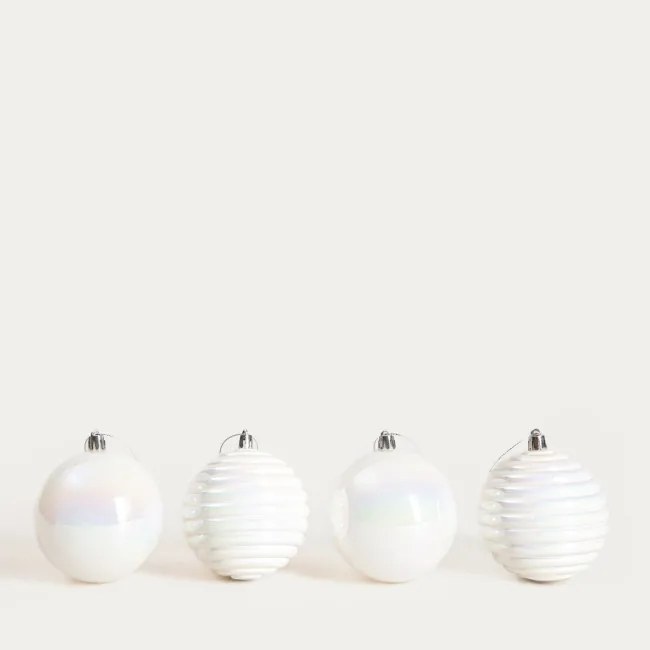 Závesná vianočná dekoráciá GEMMA biela 754968 (4 ks)