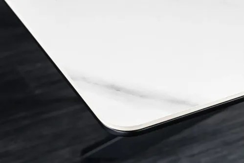 Rozkladací jedálenský stôl Alpine 43844 160/200x90cm Ceramik White marble  - Komfort-nábytok