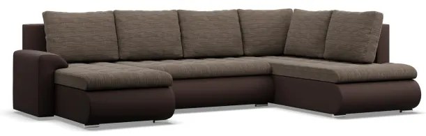 Sedacia súprava FORESTA v tvare U, pravá hnedá / cappuccino