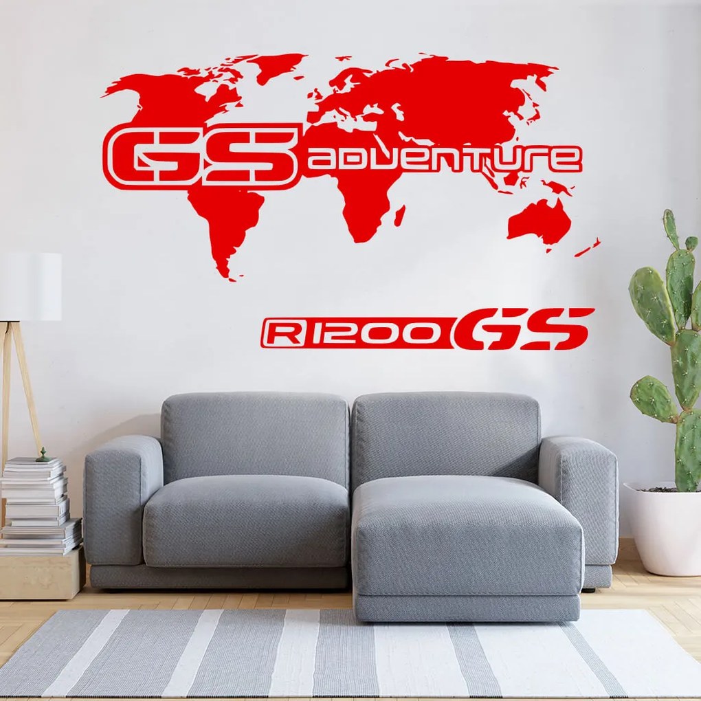 Veselá Stena Samolepka GS Adventure Mapa Farba: žlutá, Veľkosť: 100 x 59 cm