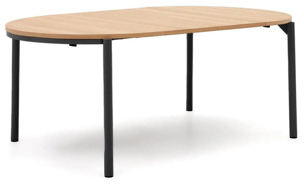 Rozkladací jedálenský stôl tuiri ø 120 (200) cm prírodný/čierny MUZZA