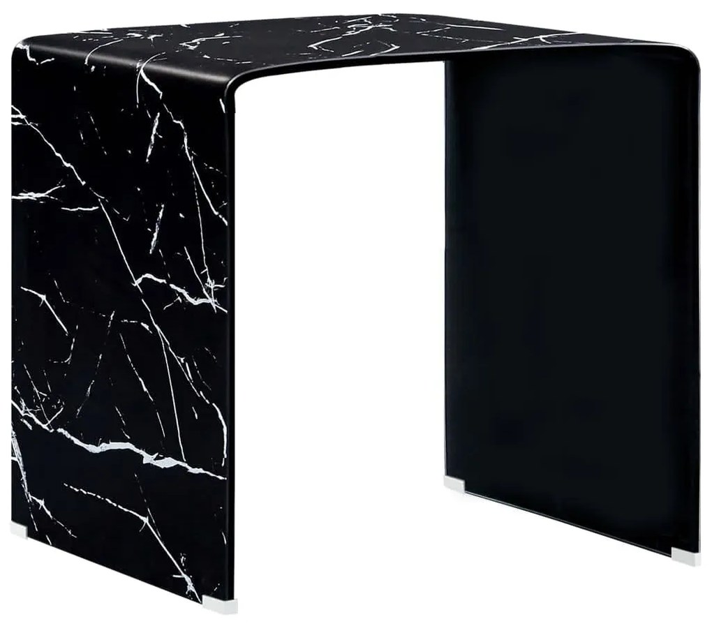 vidaXL Konferenčný stolík farba čierneho mramoru 50x50x45 cm tvrdené sklo
