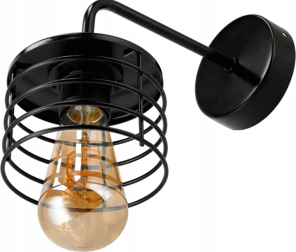 Nástenná lampa LED LOFT edison čierna 1xe27