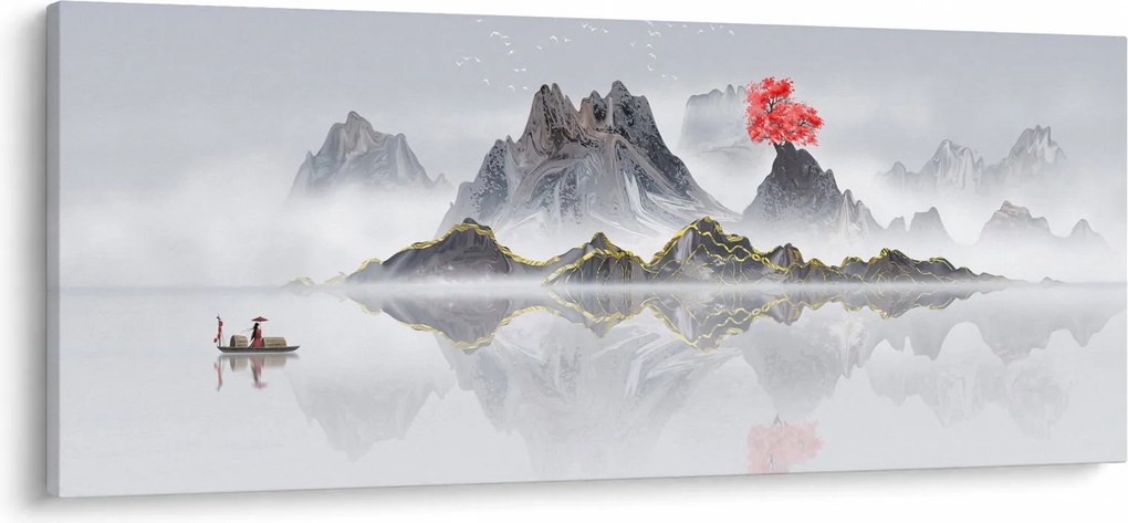 Obraz - Hory v hmle (120x50 cm)