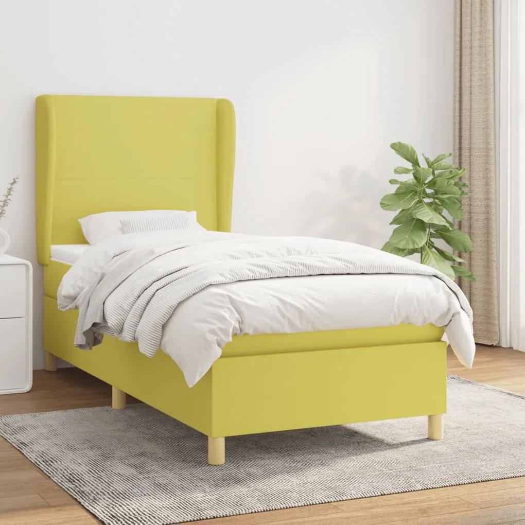 Boxspring posteľ s matracom zelená 100x200 cm látka 3128348