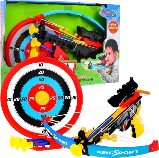 Detský luk s terčom a šípmi s prísavkami