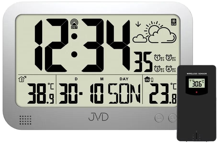 Digitálne rádiom riadené hodiny JVD RB3565.2, biela