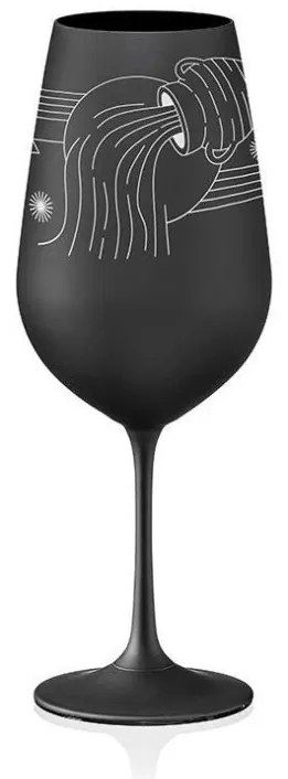 Crystalex pohár Zverokruhy Vodnár čierna 550 ml