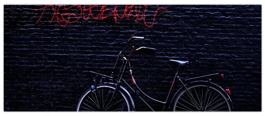 Obraz bicykla v Amsterdame (120x50 cm)
