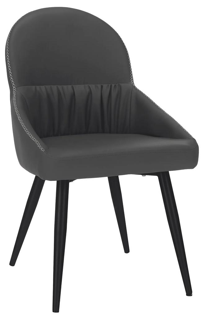 Kondela Jedálenská stolička, ekokoža sivá/kov, KALINA 71073