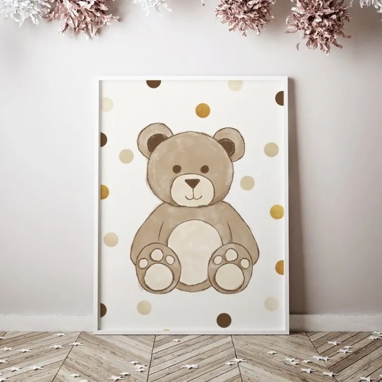 lovel.sk Plagát Teddy - medvedík+dots