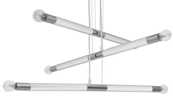 Luster na lanku BASTONE WHITE 6xE14/40W/230V