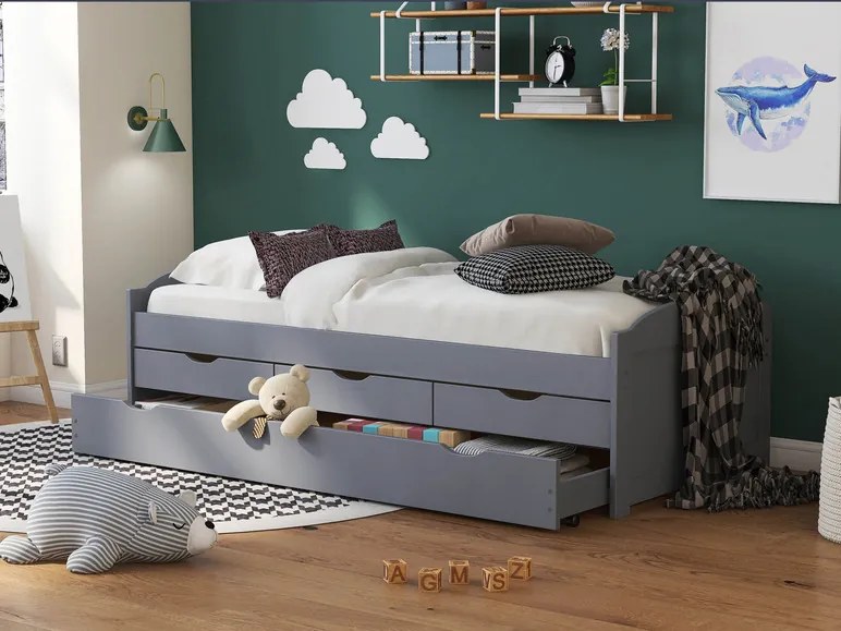 Inter Link Funkčná posteľ s 3 zásuvkami (sivá) (100161881)