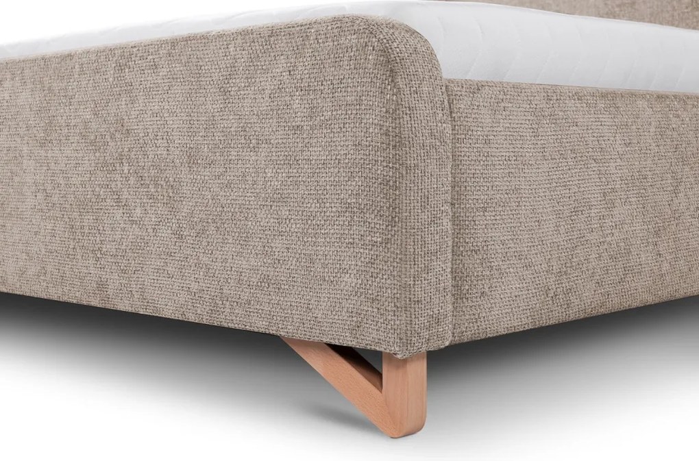 Posteľ Flamingo 180x200 cm, béžová cappuccino štruktúrovaná tkanina