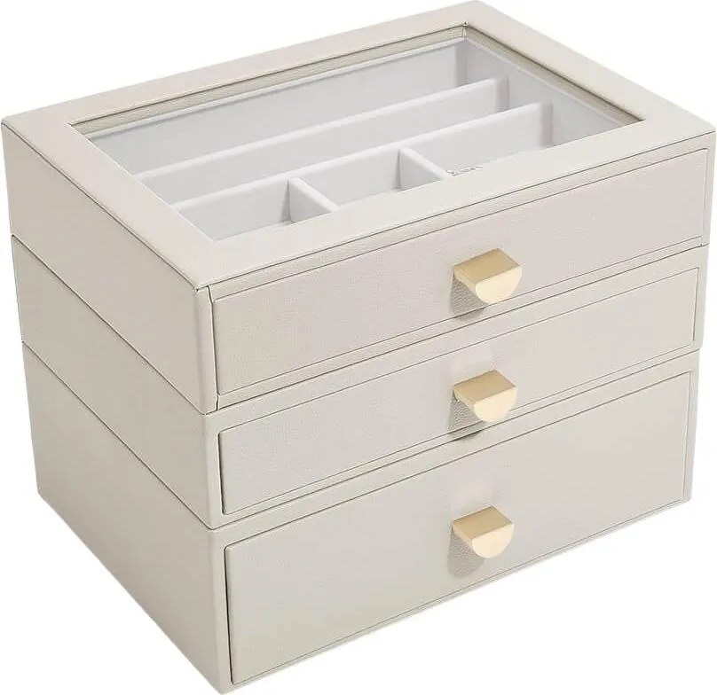Krabička na šperky Stackers s 3 zásuvkami classic ružová