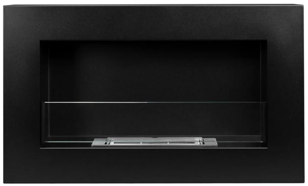 Závesný biokrb na stenu EOS BOX ČIERNY MAT SO SKLOM 65x40x12