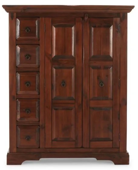 furniture-nabytek.cz - Masívna komoda Highboard Catana z borovice, hnedá, lakovaná – 107×45×130 cm