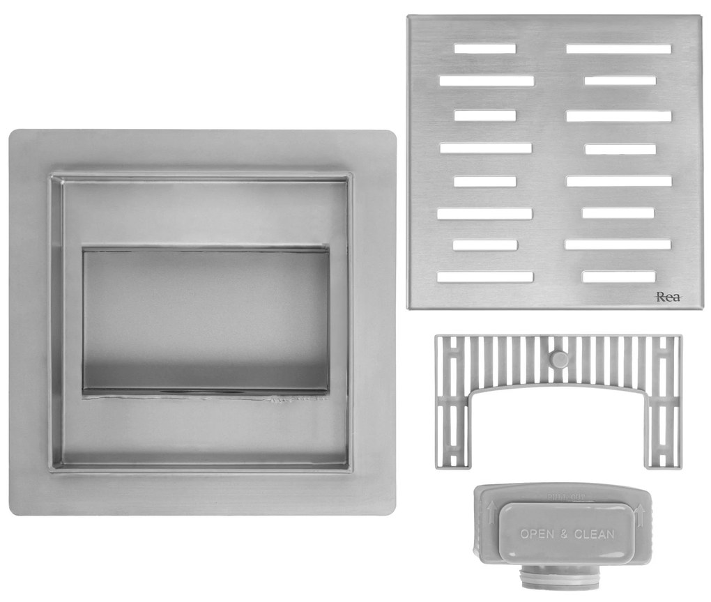 Rea Line, nerezový odtokový žľab 150x150 mm, oceľová, REA-G6205