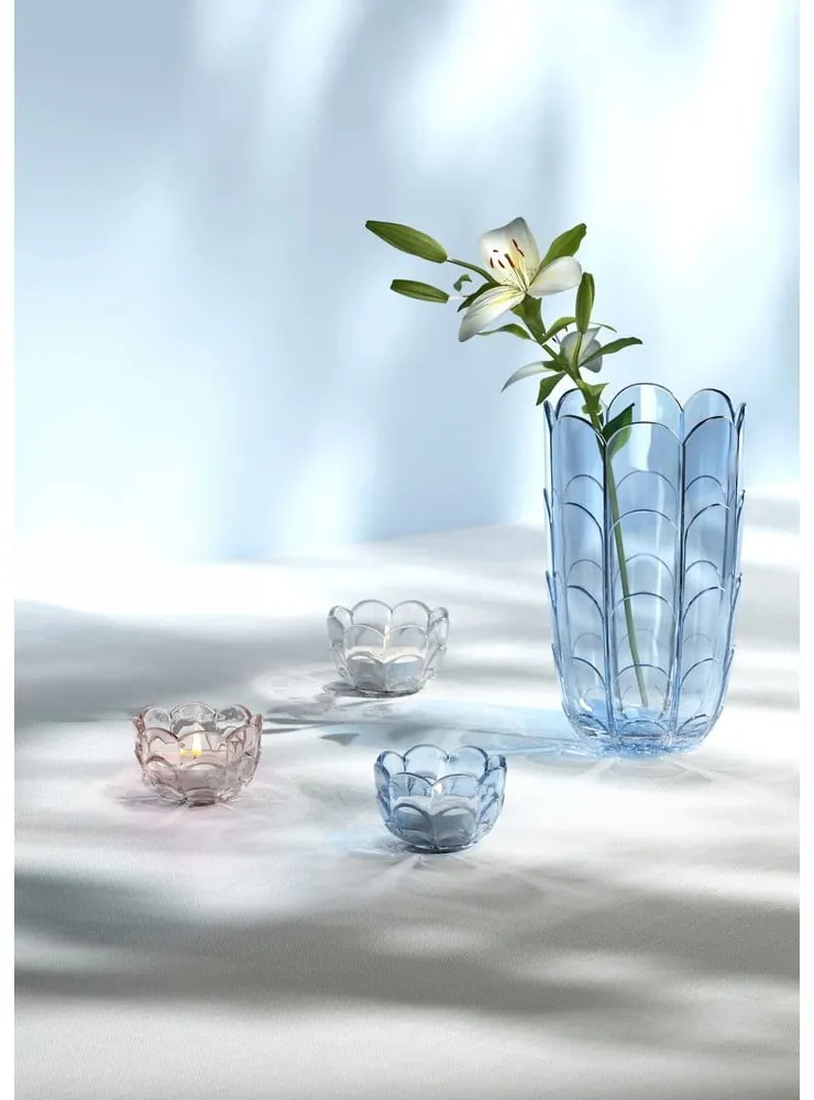 Svetlomodrá sklenená ručne vyrobená váza (výška 19 cm) Lily – Holmegaard