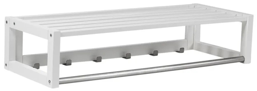 Biely nástenný vešiak z brezového dreva s poličkou Confetti – Rowico