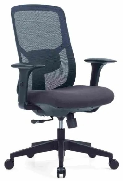 Kancelárska ergonomická stolička PYLON — látka, čierna / viac farieb Modrá Bez podhlavníka