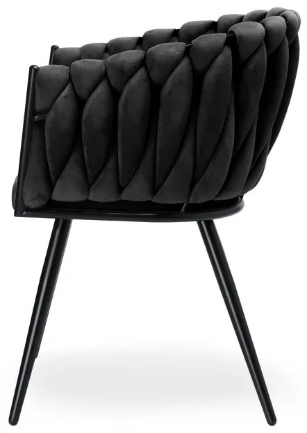 Jedálenská stolička ASTON zamatová, čierna