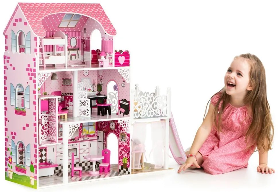 Eco Toys, Drevený domček s výťahom a šmýkačkou xxl