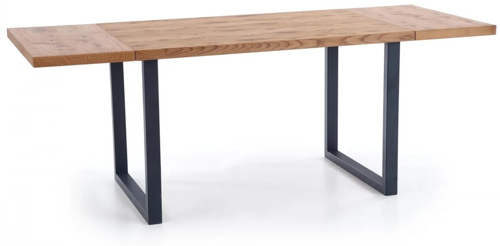 Jídelní rozkládací stůl Horus 126/206 cm dub jasný/černý