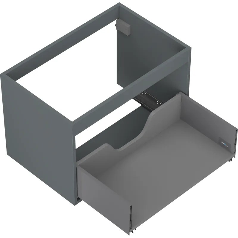 Mexen Box-A, závesná skrinka 70 cm, 1 zásuvka, grafitová matná, 91AX0-0700-470-1-66