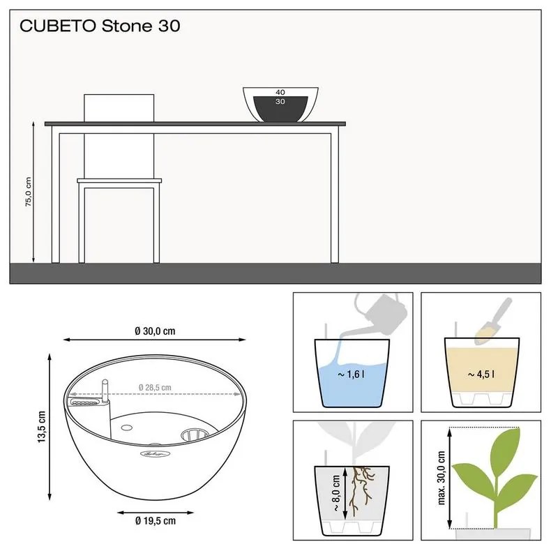 Cubeto color 40 set slate - seda 40x18 cm