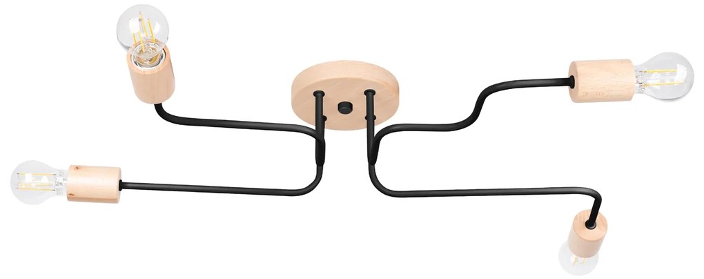 Stropné svietidlo Timbo 4, drevené telo svietidla, b