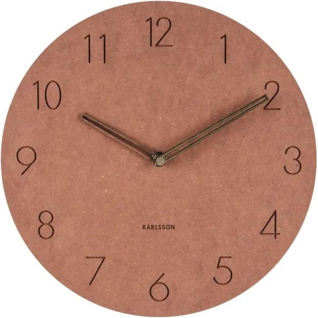 Hnedé nástenné drevené hodiny Karlsson Dura, Ø 29 cm