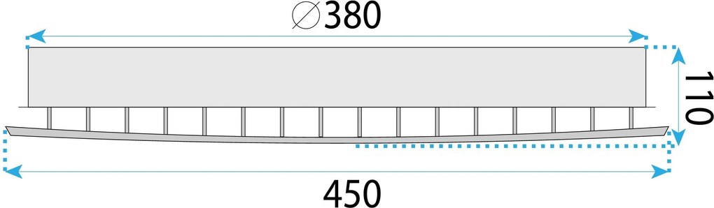 Toolight Toolight, LED stropné svietidlo 45cm, MS014-C, chrómová, OSW-09626
