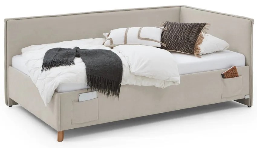 Béžová detská posteľ s úložným priestorom 90x200 cm Fun – Meise Möbel