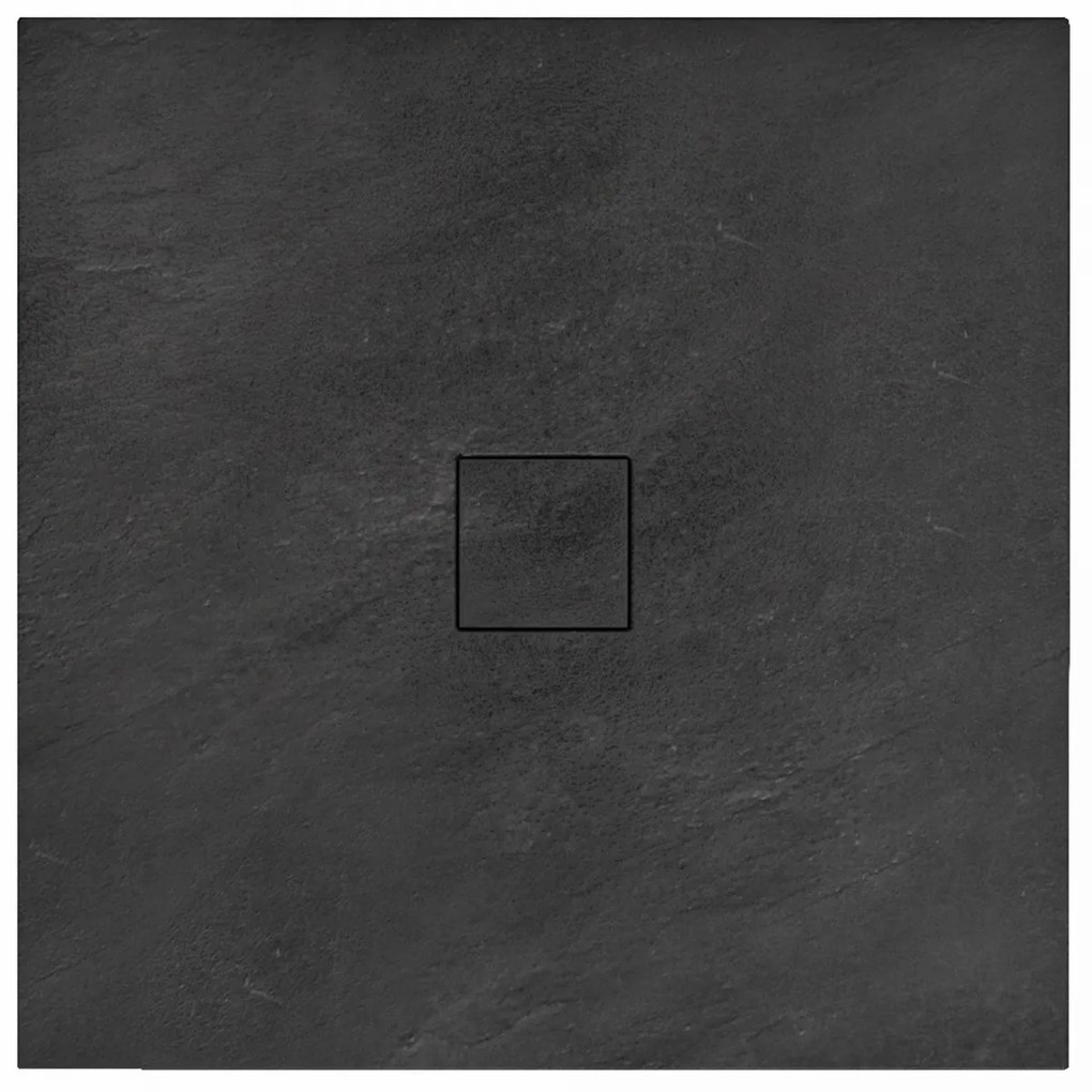 Rea BLACK STONE - Kamenná sprchová vanička 80 x 120 x 3,5 cm + sifón, čierna, REA-K9602