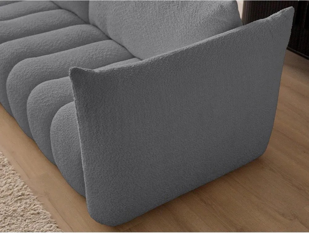 Sivá rohová pohovka z textílie buklé (ľavý roh/s leňoškou) Azra – Bobochic Paris