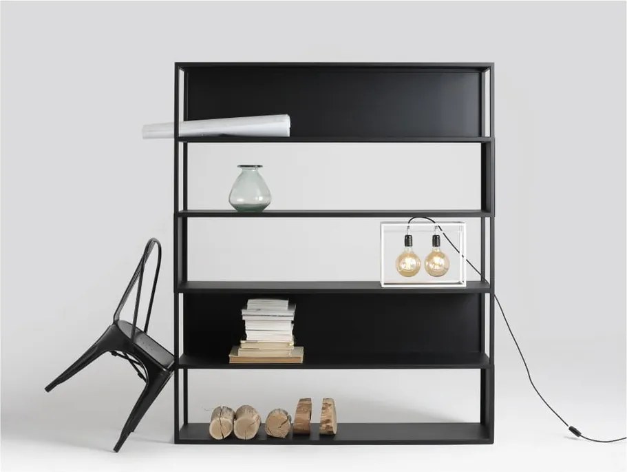 Čierna knižnica CustomForm Hyller, 150 × 180 cm