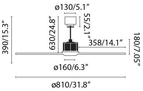 FARO 33425 - Stropný ventilátor JUSTFAN pr. 81 cm + diaľkové ovládanie