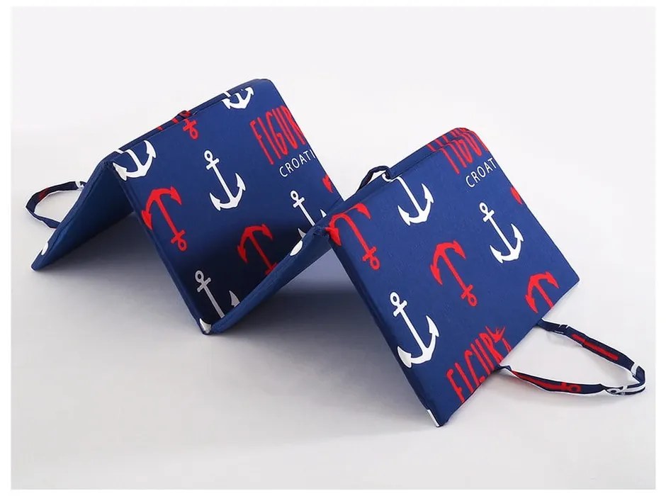 Červeno-modrý záhradný sedák na ležadlo 49x137 cm Anchors – B.E.S.